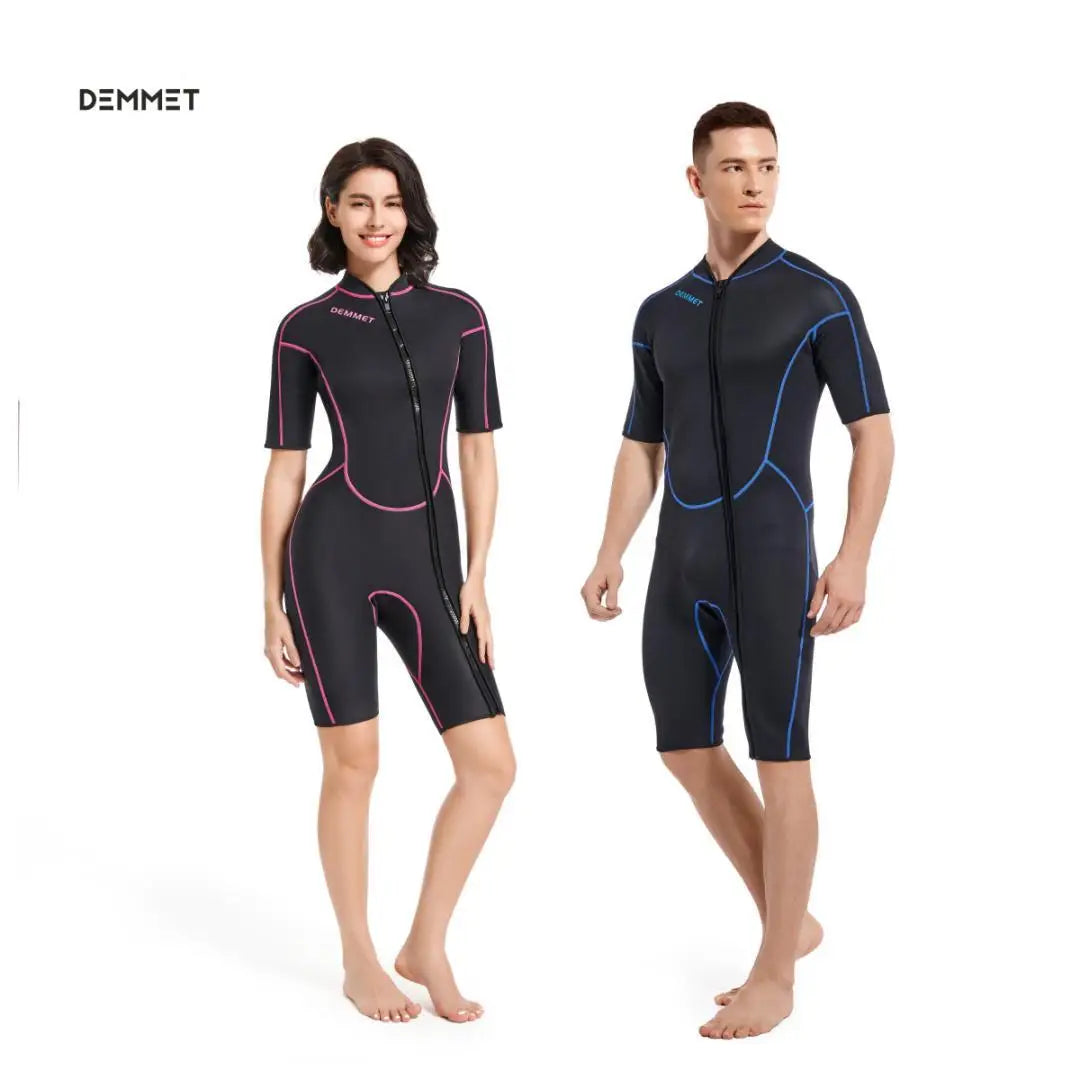 DEMMET 1.5mm Short Sleeve Neoprene Wetsuit for Men & Women