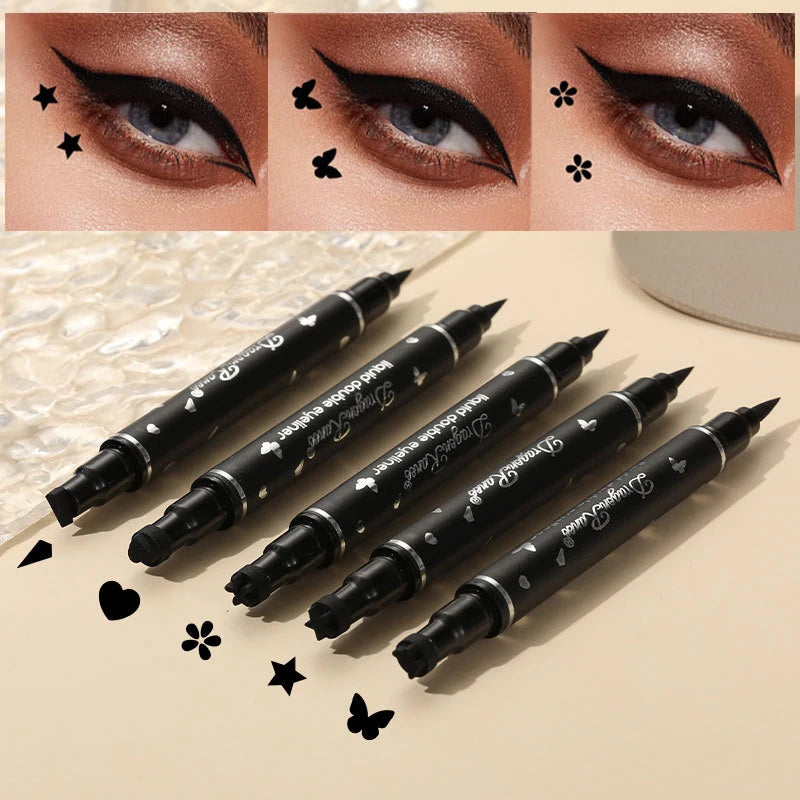 2-in-1 Butterfly & Star Stamp Eyeliner Pen – Waterproof & Long-Lasting