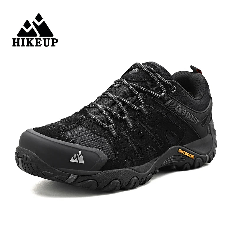 HIKEUP Men’s Suede Leather Hiking Shoes – Outdoor Trekking Sneakers