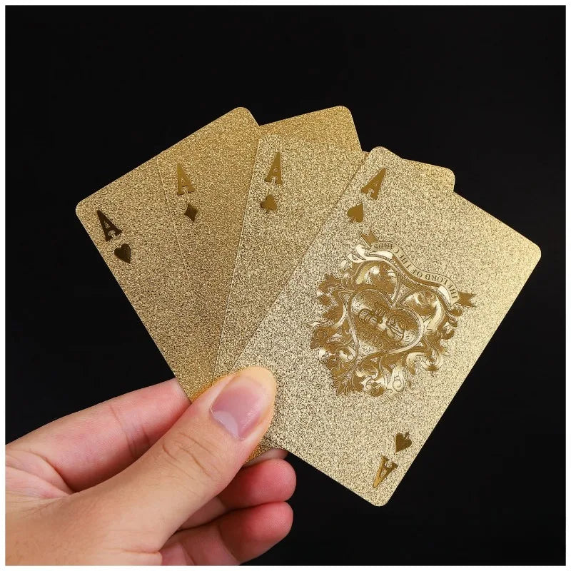 24K Gold Foil Playing Cards Deck – Luxury Poker Set & Unique Party Gift