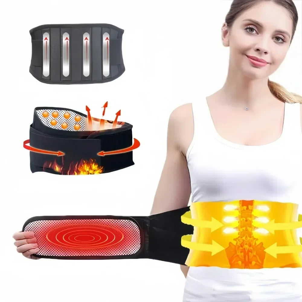 Adjustable Tourmaline Self-Heating Magnetic Therapy Lumbar Support Belt