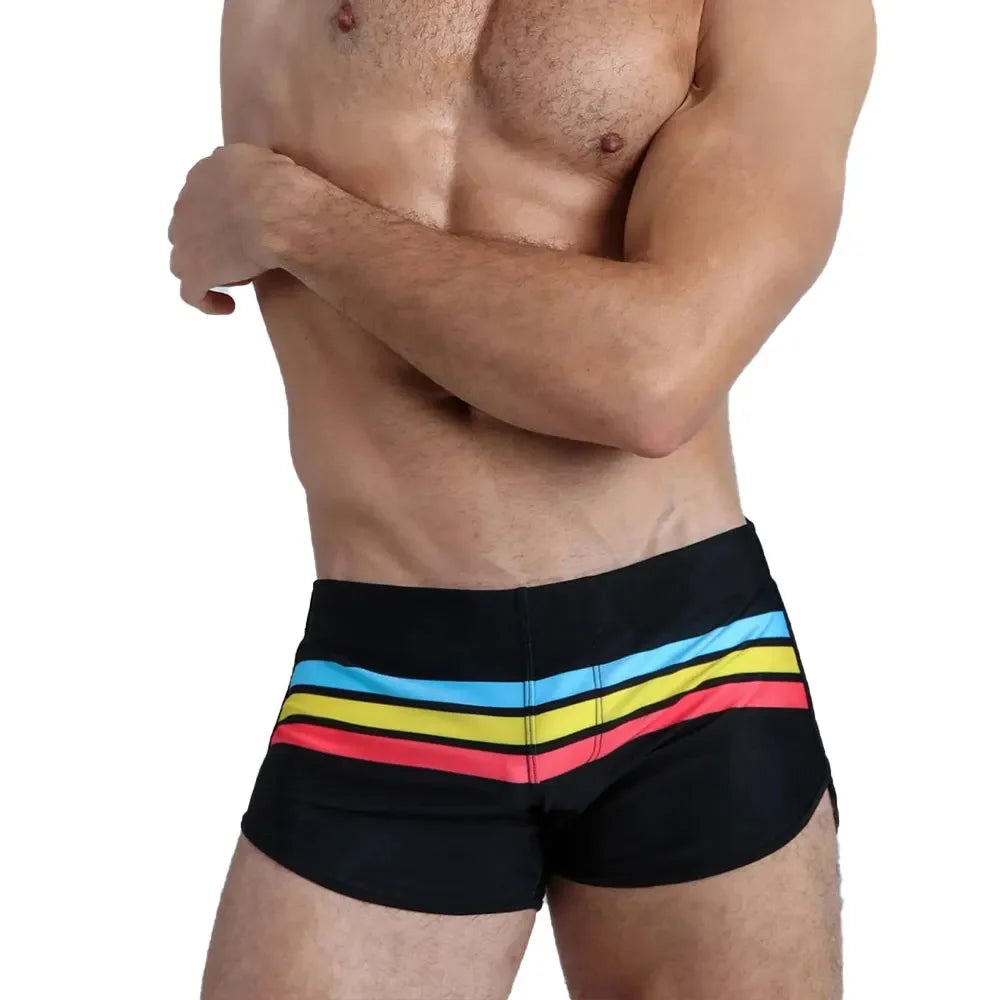 Men's Quick-Dry Swim Trunks – Striped Surf & Beach Shorts