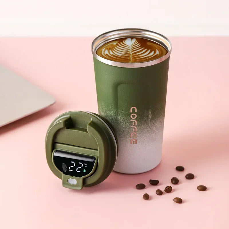 Stainless Steel Thermos Coffee Mug with Temperature Display – 380ml/510ml