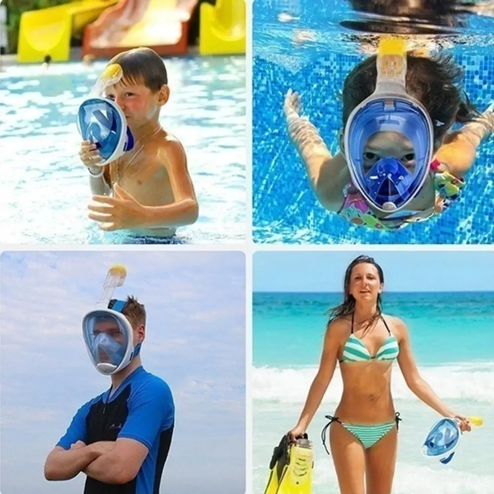 Underwater Anti-Fog Full Face Snorkeling and Diving Mask for Adults and Kids
