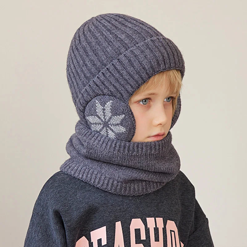 2-Piece Knitted Children Winter Hat & Scarf Set: