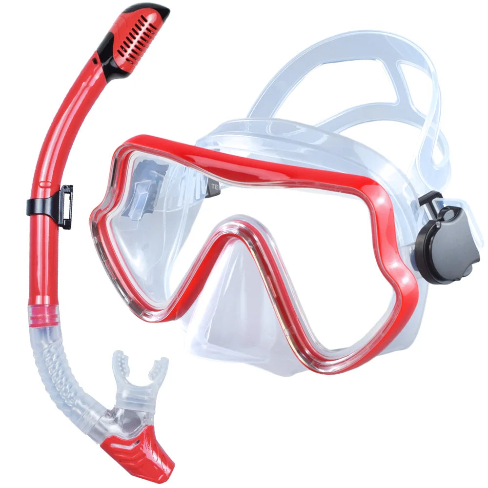 Professional Panoramic Scuba Diving Mask and Snorkel Set for Adults