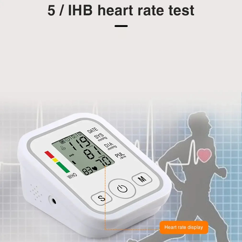 Portable Tonometer Digital Tensiometer Heart Rate Monitor Arm Blood Pressure Monitor BP Equipment Automatic Professional Medical