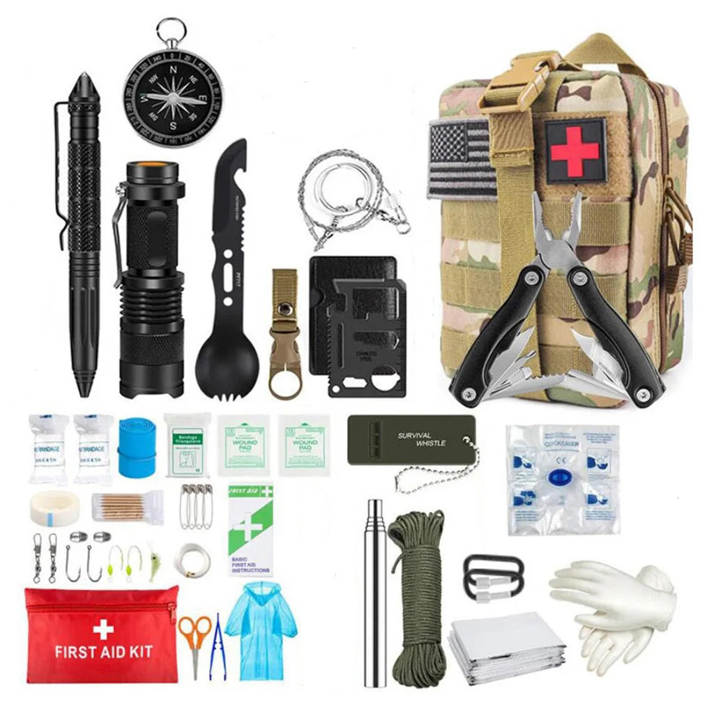 Survival First Aid Kit – Tactical Emergency Trauma Bag for Camping & Hiking