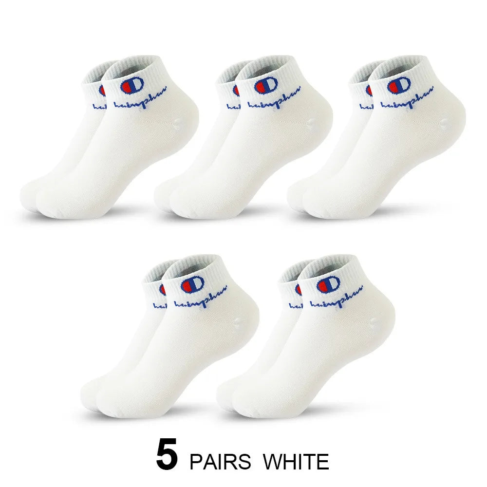 5 Pairs Men's Breathable Cotton Ankle Socks