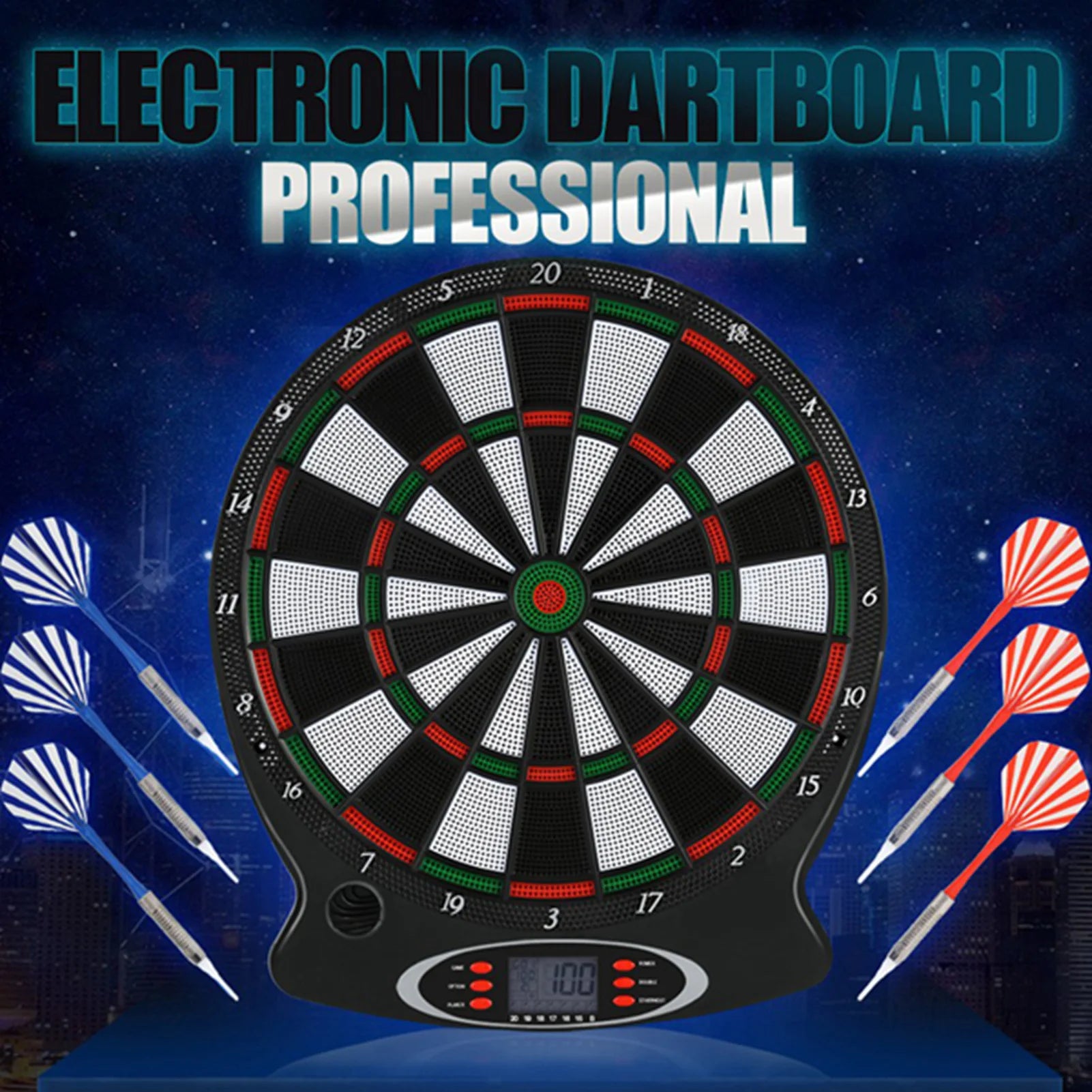 1pc Professional Electronic Hanging Dartboard LCD Scoring Indicator Dart Game With 6pcs Darts