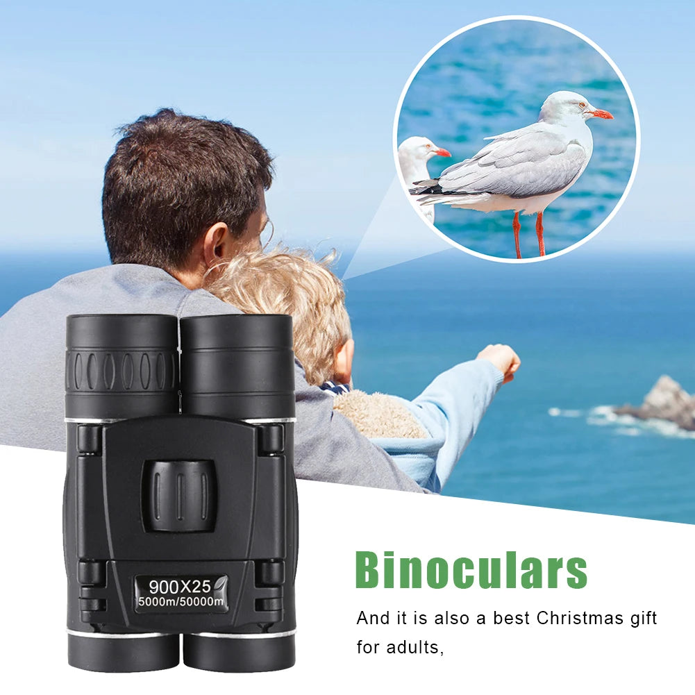 900x25 HD Zoom Binoculars – Portable Long Range BAK4 Telescope for Hunting & Camping