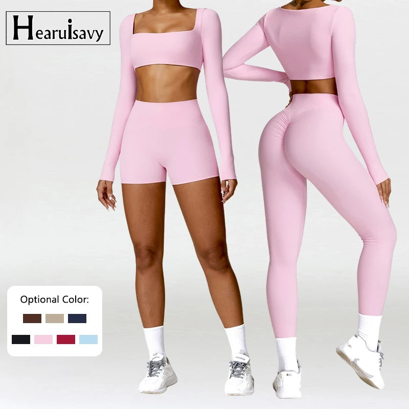Women's 2PCS Quick-Dry Yoga Set – Long Sleeve Sports Shirt & Leggings