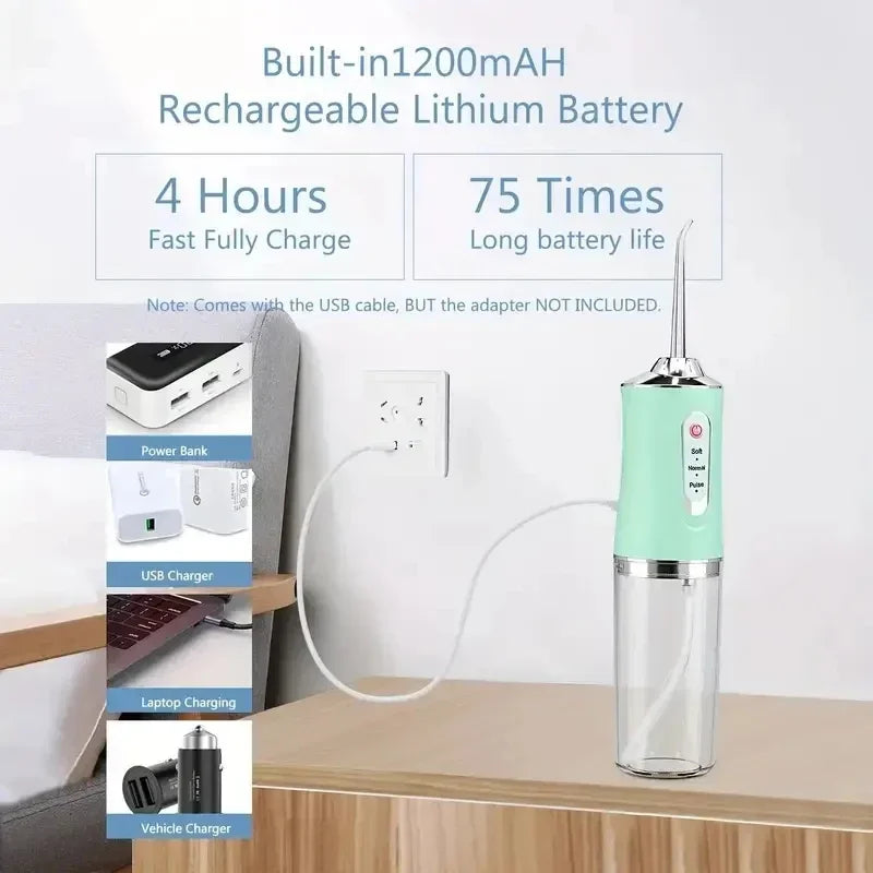 Portable Smart Electric Water Flosser – Rechargeable Oral Irrigator