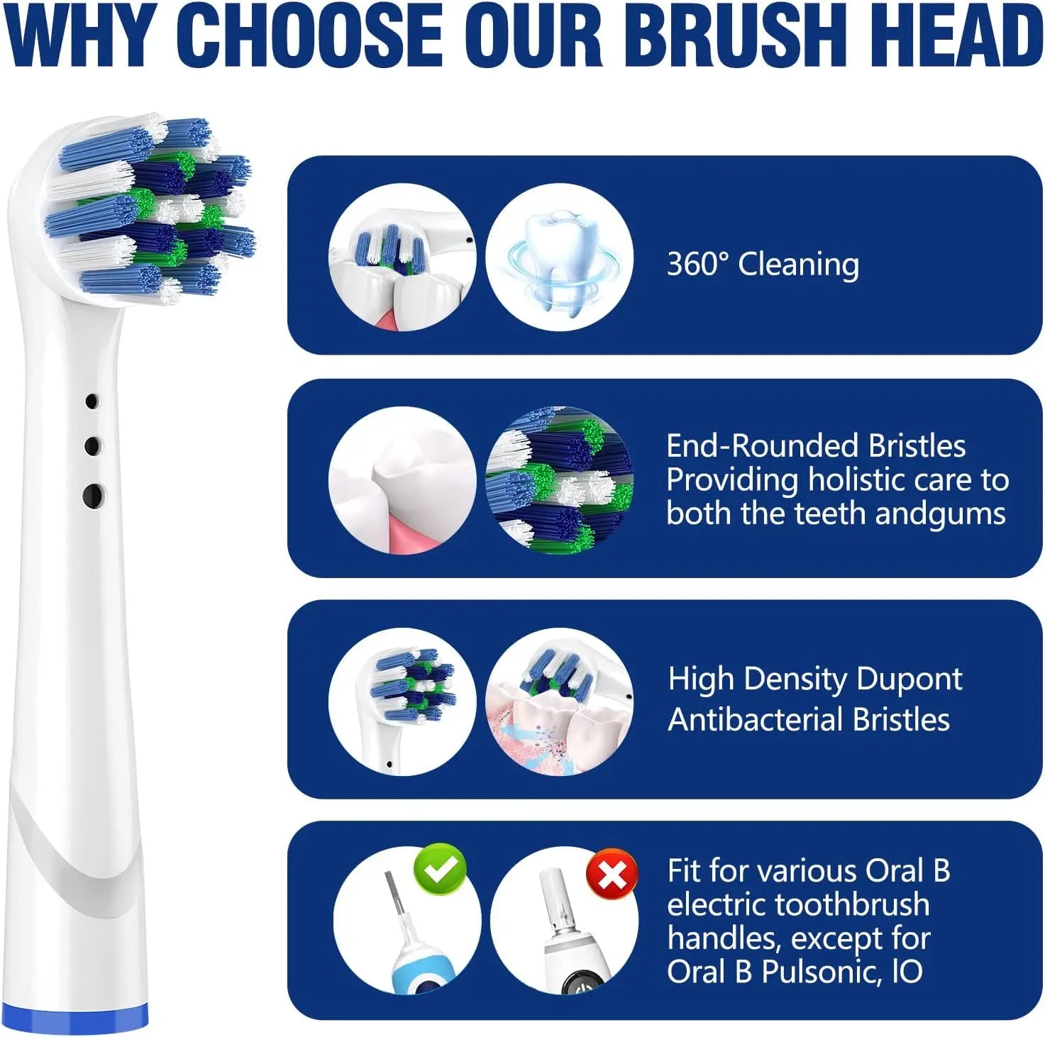 Upgrade Your Oral Care with 16/20PCS Brush Heads for Oral B Electric Toothbrush!