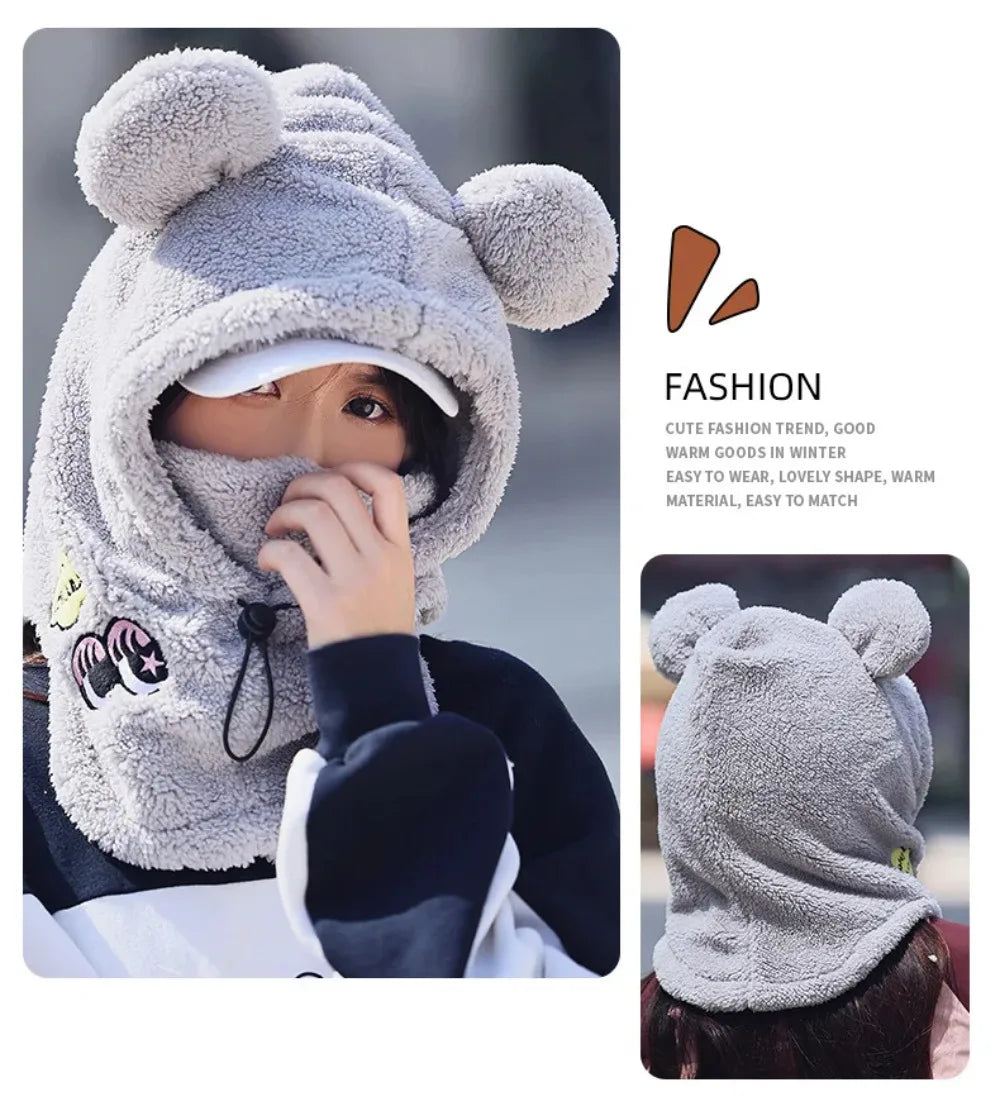 Animal Ear Ski Helmet Cover – Bear & Cat Design