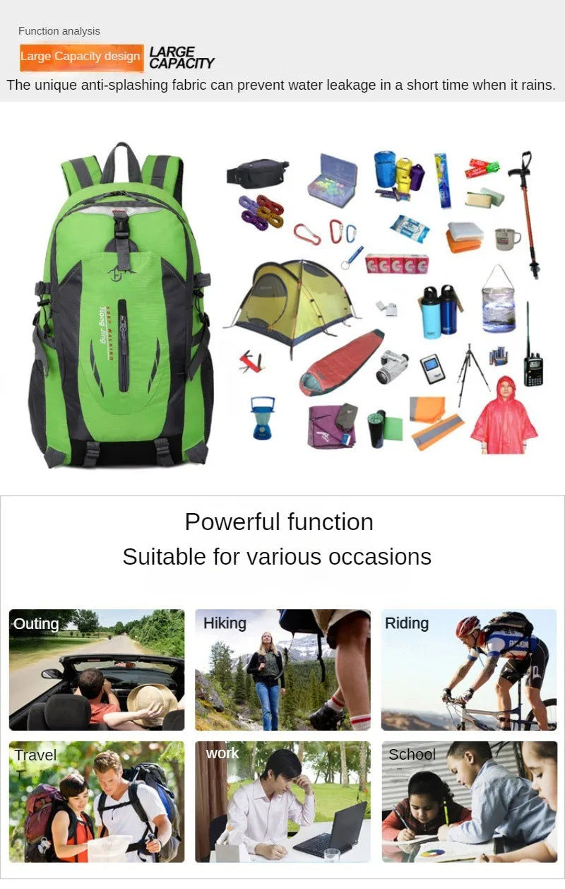 Waterproof Nylon Travel & Hiking Backpack