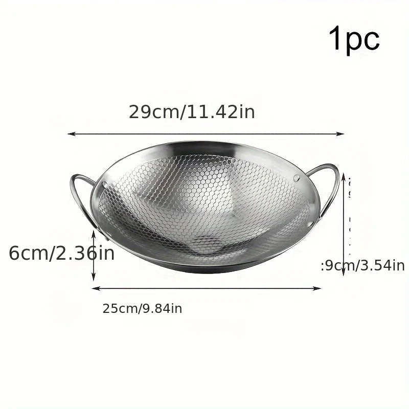 11-Inch Stainless Steel Honeycomb Skillet – Non-Stick & Scratch-Resistant