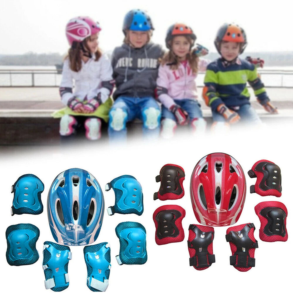 7PCS Kids Protective Gear Set – Knee & Elbow Pads with Wrist Guards