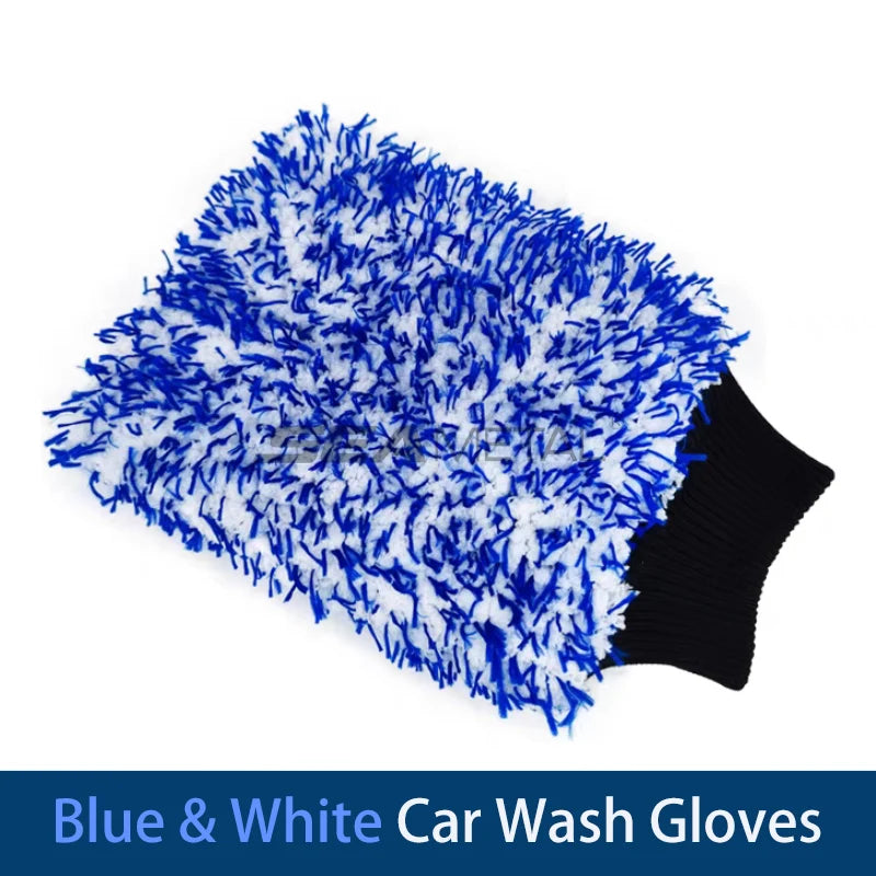 SEAMETAL Microfiber Car Wash Brush & Cleaning Gloves
