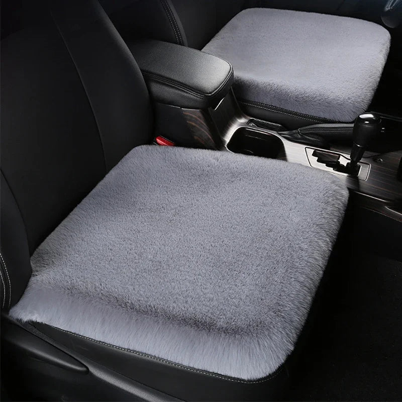 Winter Plush Rabbit Fur Car Seat Cushion – Ultra-Soft & Warm