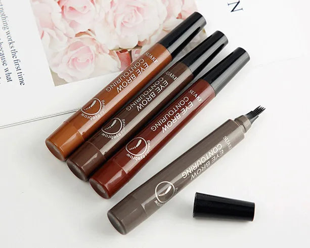 5-Color Waterproof Microblading Eyebrow Pen – 4-Tip Precision