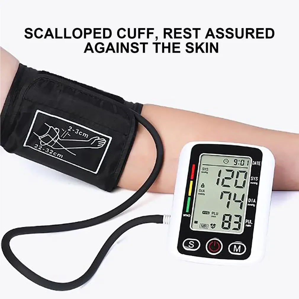 Portable Tonometer Digital Tensiometer Heart Rate Monitor Arm Blood Pressure Monitor BP Equipment Automatic Professional Medical