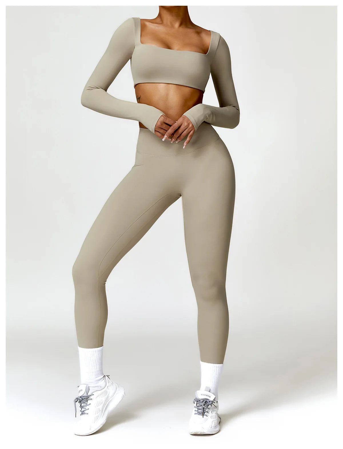 Women's 2PCS Quick-Dry Yoga Set – Long Sleeve Sports Shirt & Leggings