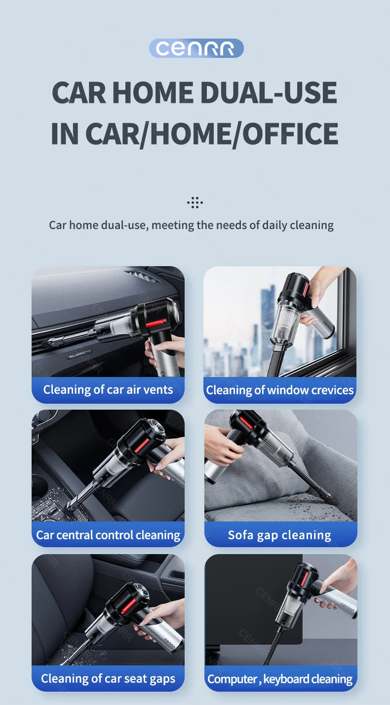 CENRR High-Pressure Cordless Car Vacuum Cleaner