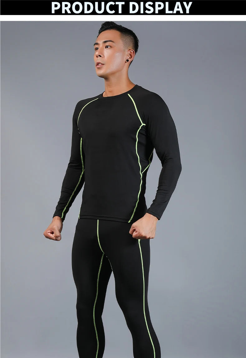 Men's Compression Workout Set – Long Sleeve & Tights