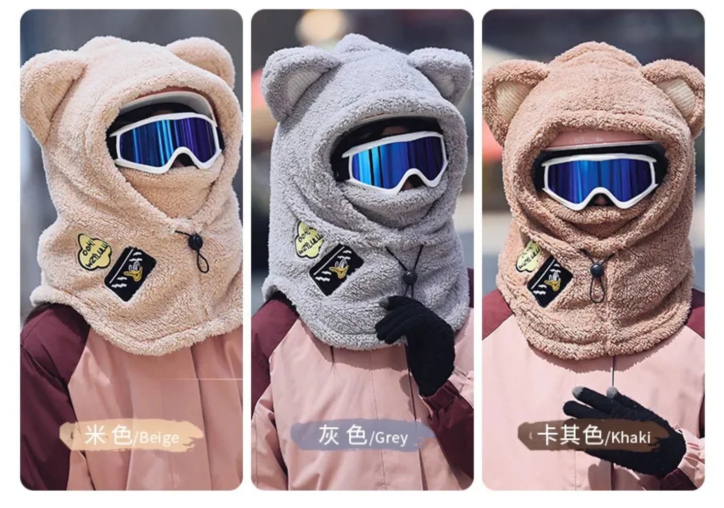 Animal Ear Ski Helmet Cover – Bear & Cat Design