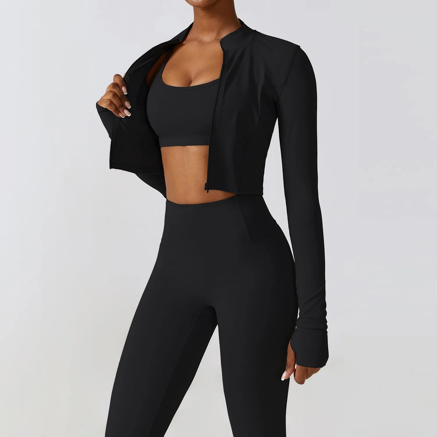 Women's Seamless Yoga Set – Leggings & Crop Top Workout Outfit