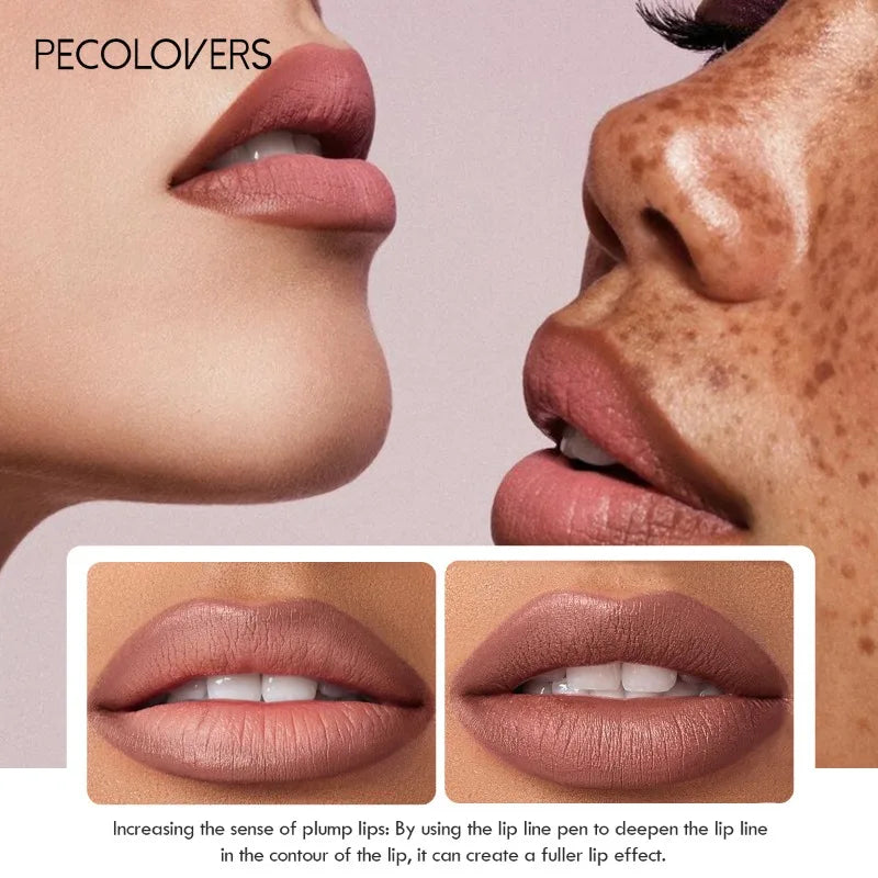 Waterproof Matte Lipliner Pencil - 12 Colors Contour & Tint