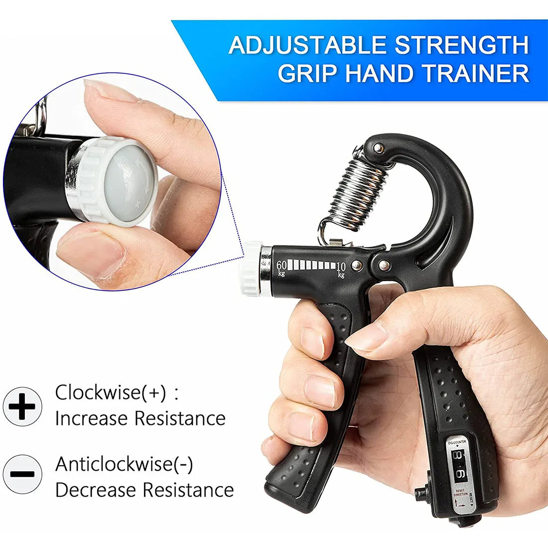 Hand Grip Strengthener – Finger & Wrist Exercise Trainer for Men & Women