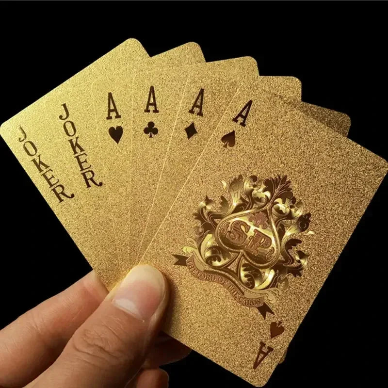 24K Gold Foil Playing Cards Deck – Luxury Poker Set & Unique Party Gift