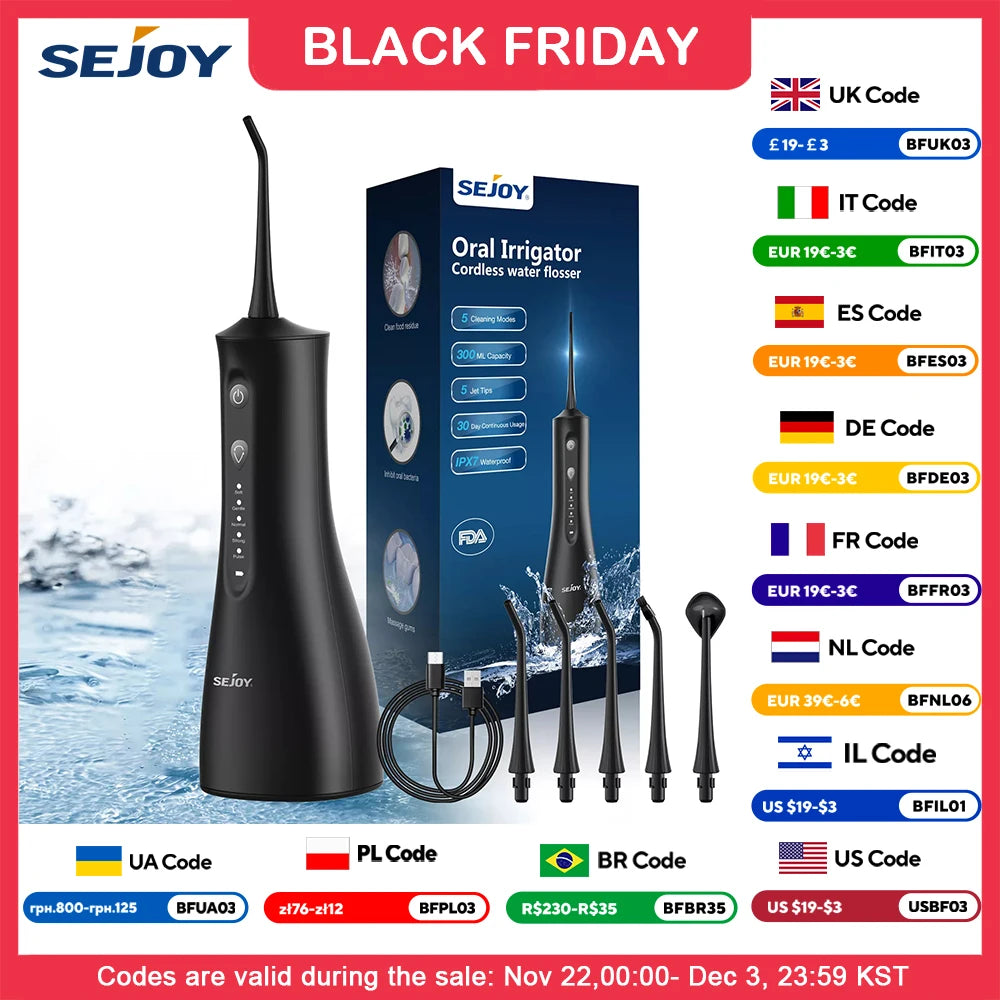 Sejoy Cordless Water Dental Flosser: