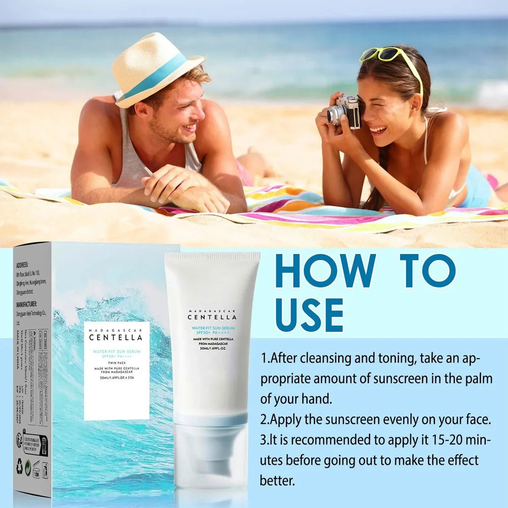 50+ SPF Centella Facial Sunscreen – Moisturizing & Whitening