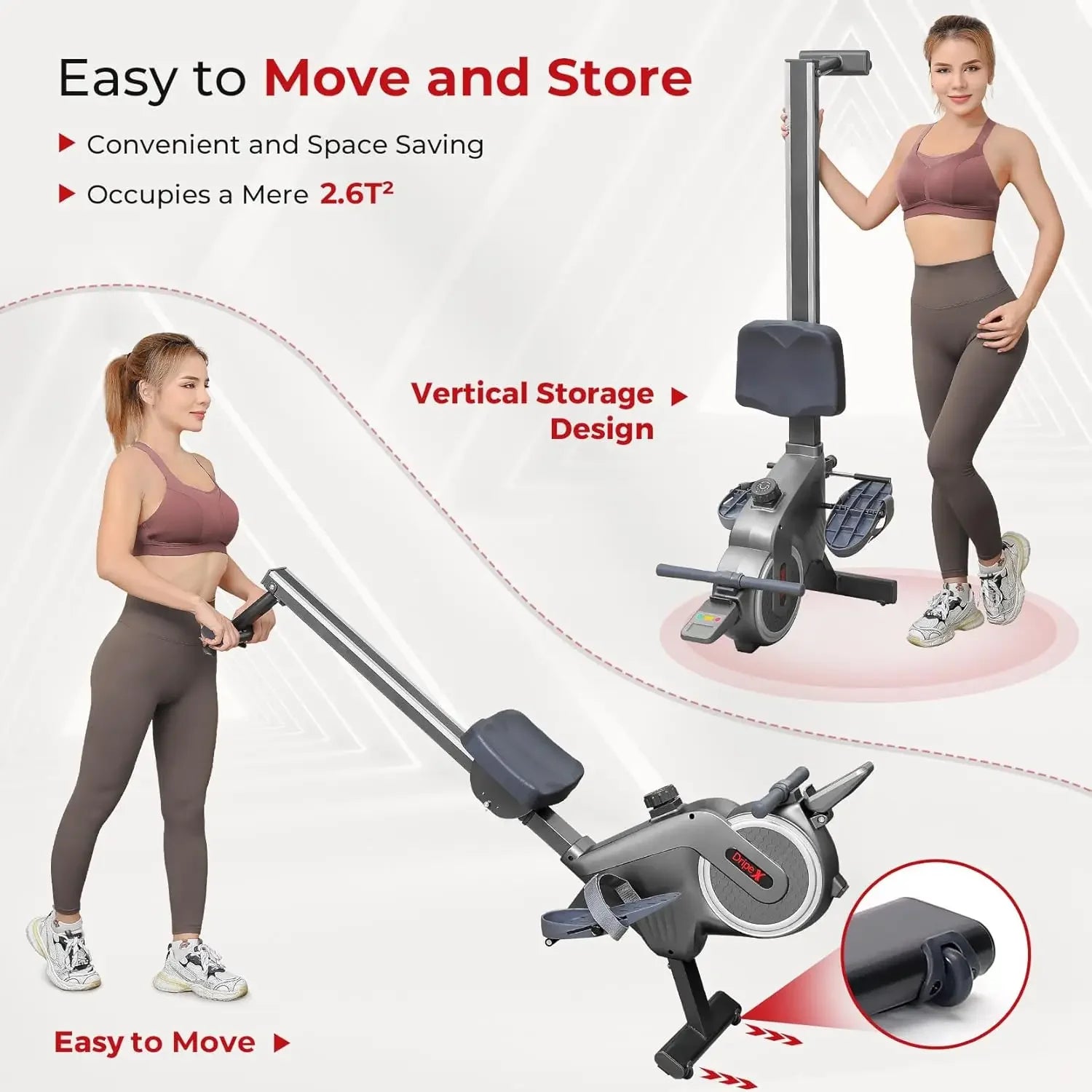 Magnetic Rowing Machine – 16 Resistance Levels, Max 350LBS