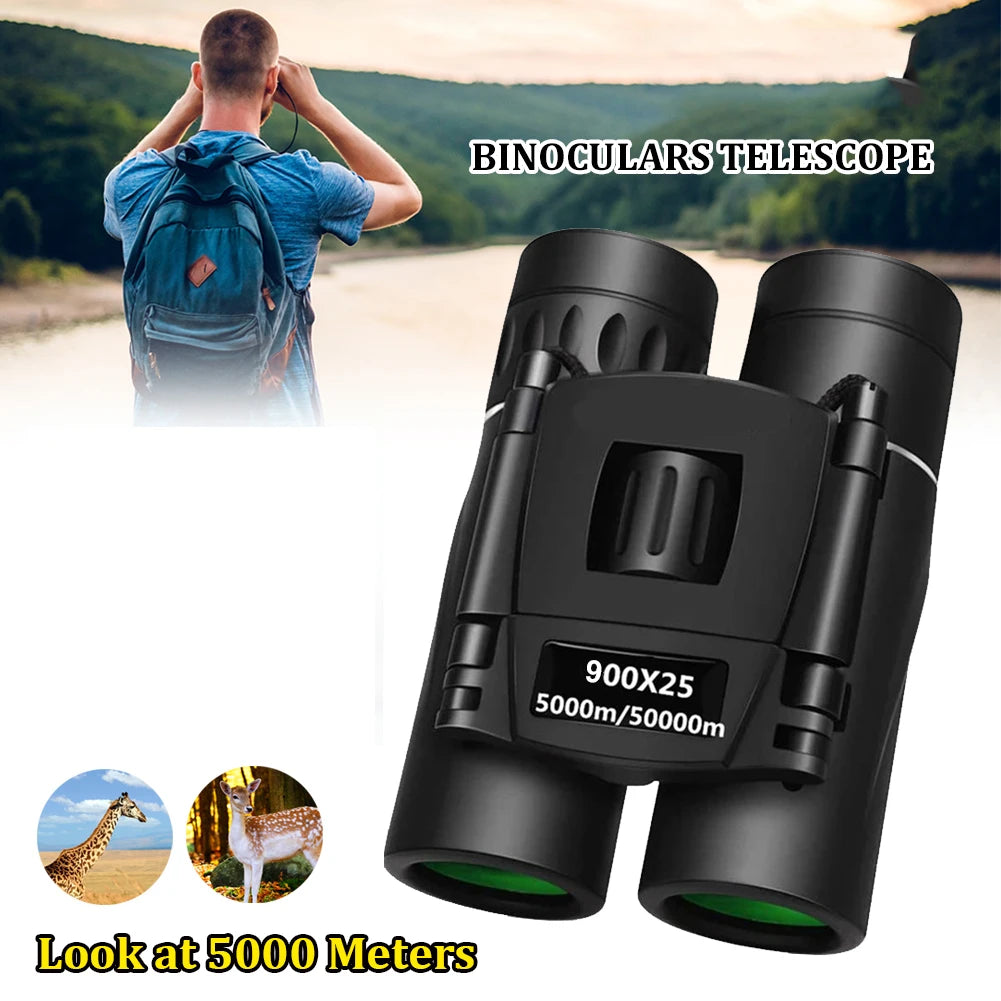 900x25 HD Zoom Binoculars – Portable Long Range BAK4 Telescope for Hunting & Camping