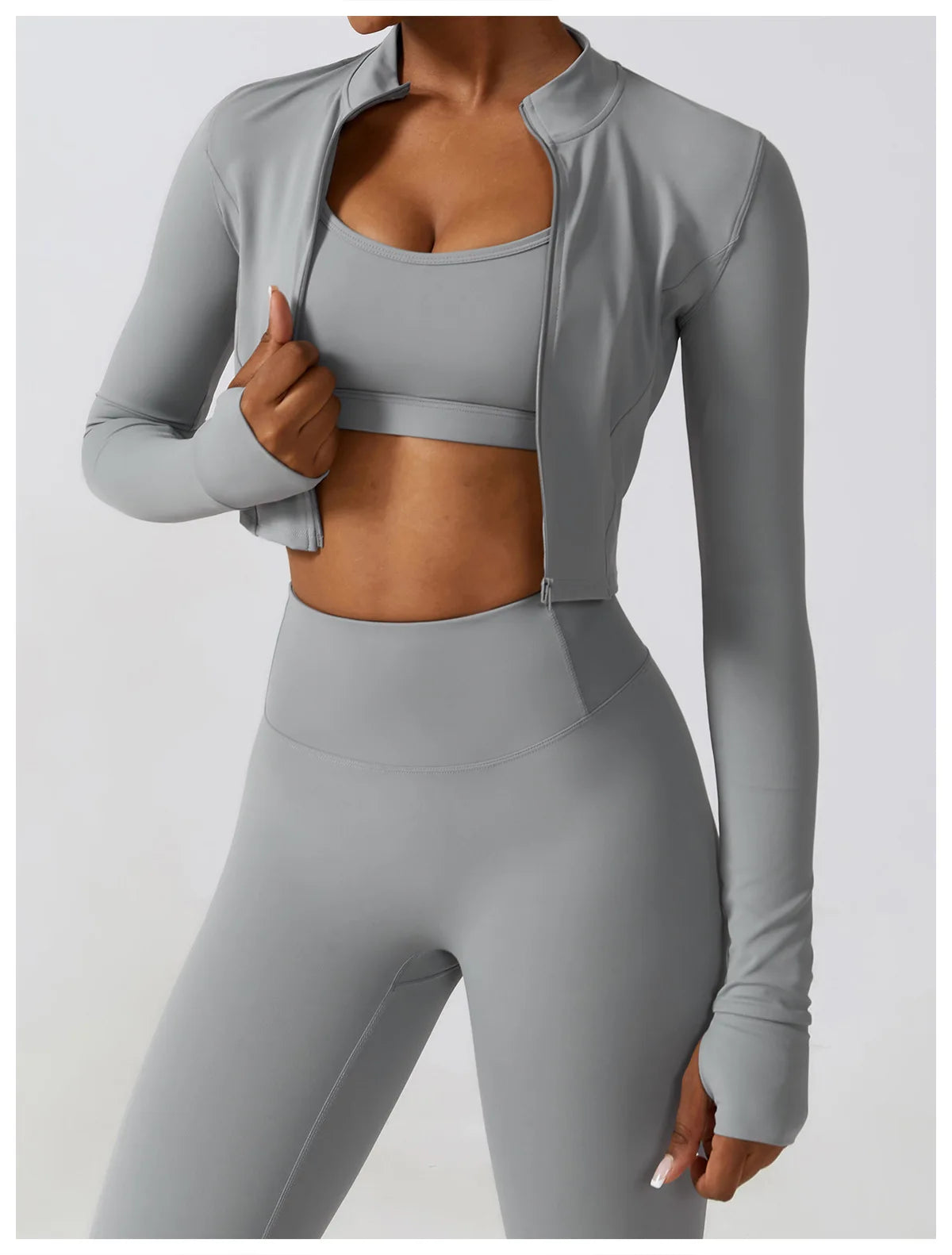 Women's Seamless Yoga Set – Leggings & Crop Top Workout Outfit