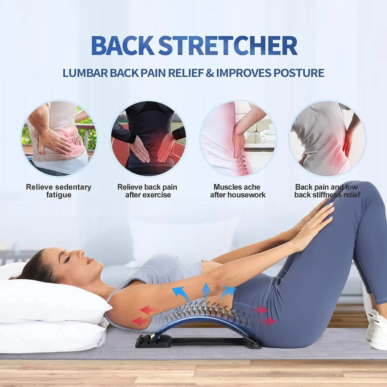 Adjustable Back Stretcher – Multi-Level Back Pain Relief Board