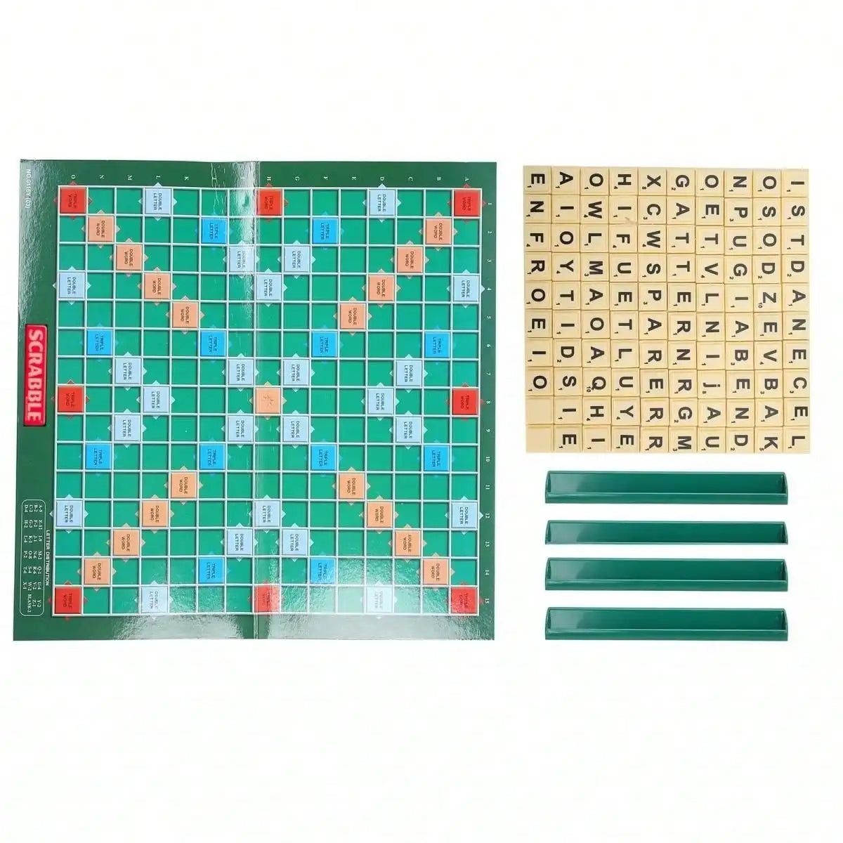 1PCS English Scrabble Solitaire – Fun Alphabet Chess & Jigsaw Board Game for 2-4 Players 🧩