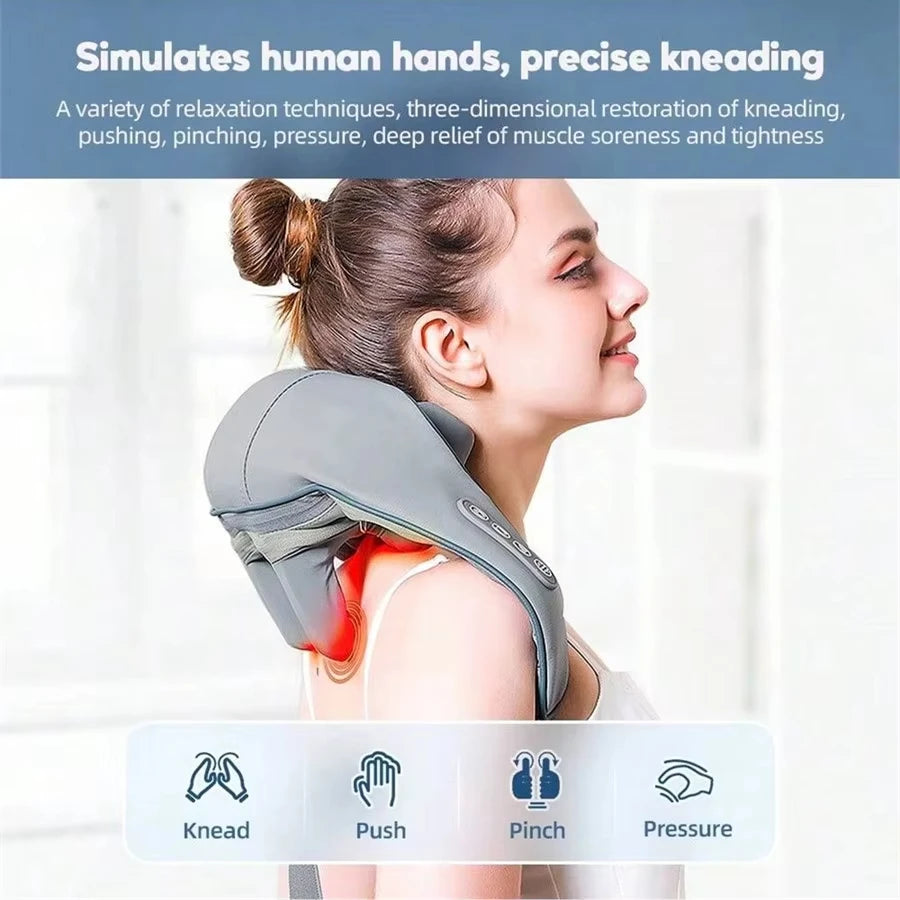 Electric Hot Compress Massager – Shoulder & Neck Kneading Therapy