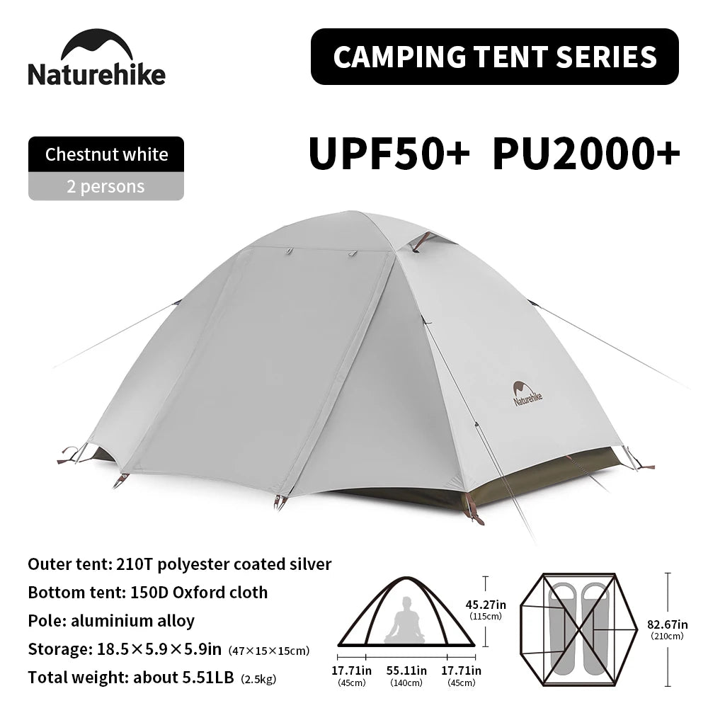 Naturehike 2-3 Person Ultralight Camping Tent – Waterproof & UPF50+ Sun Shelter