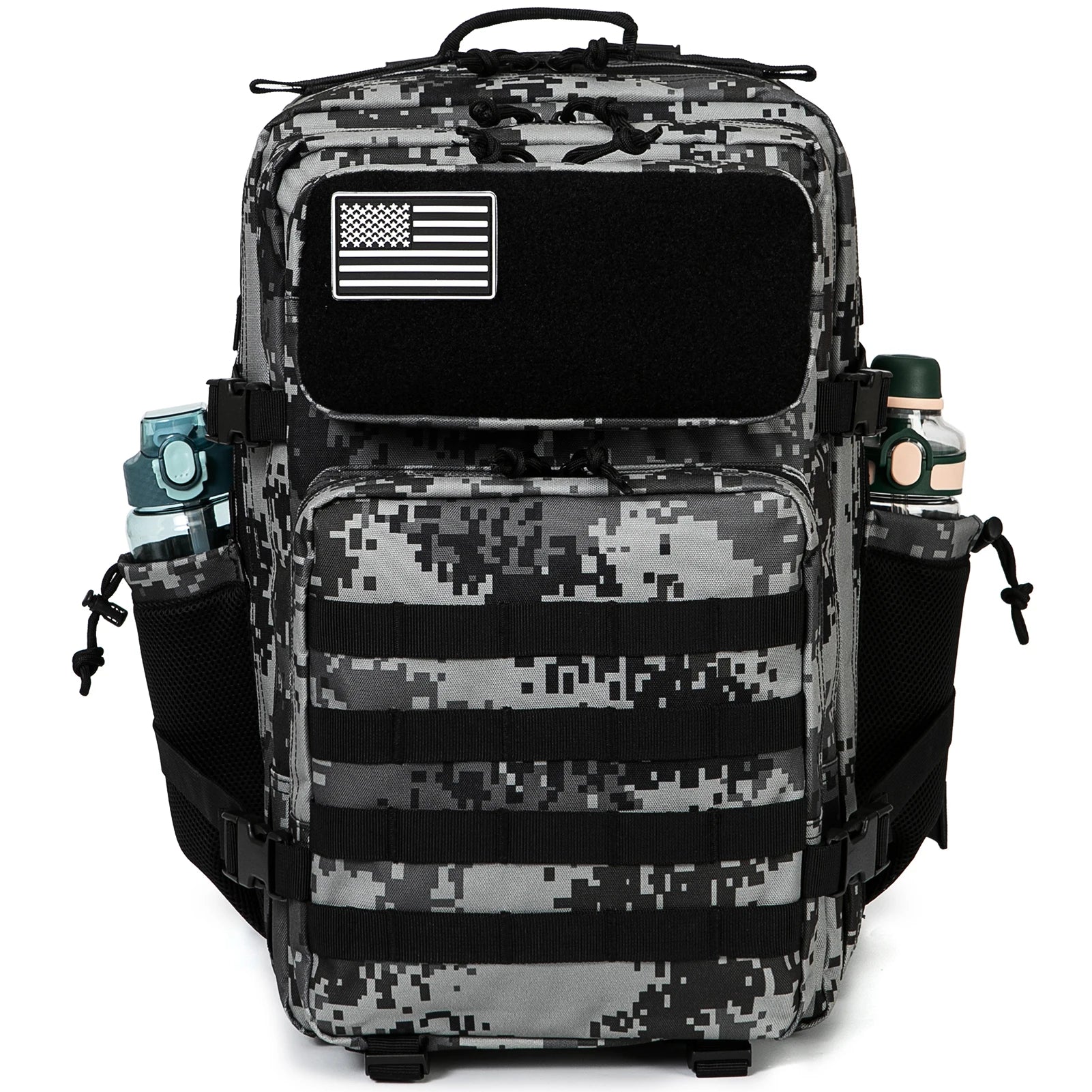 QT&QY 50L Tactical Backpack – MOLLE Survival Rucksack with Bottle Holder