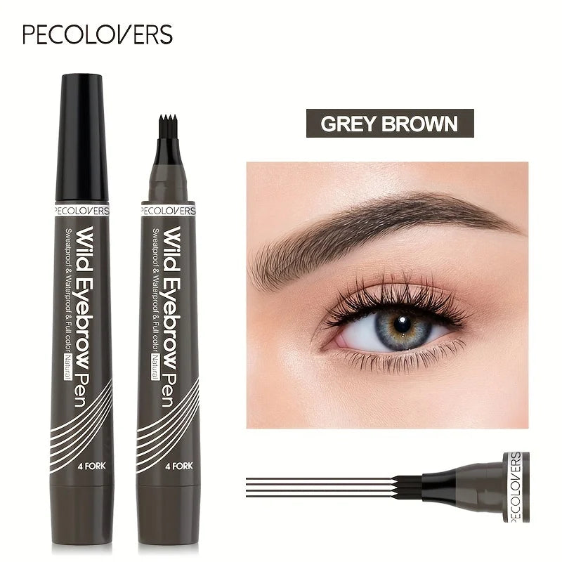 : 6-Color Waterproof Eyebrow Tattoo Pen – Split Tip Liquid Brow Pencil