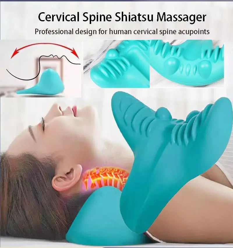 Neck & Shoulder Stretcher – Cervical Traction & Spine Alignment Pillow