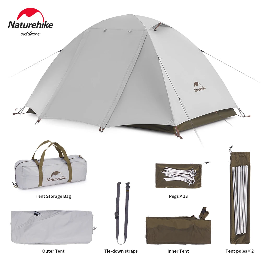 Naturehike 2-3 Person Ultralight Camping Tent – Waterproof & UPF50+ Sun Shelter