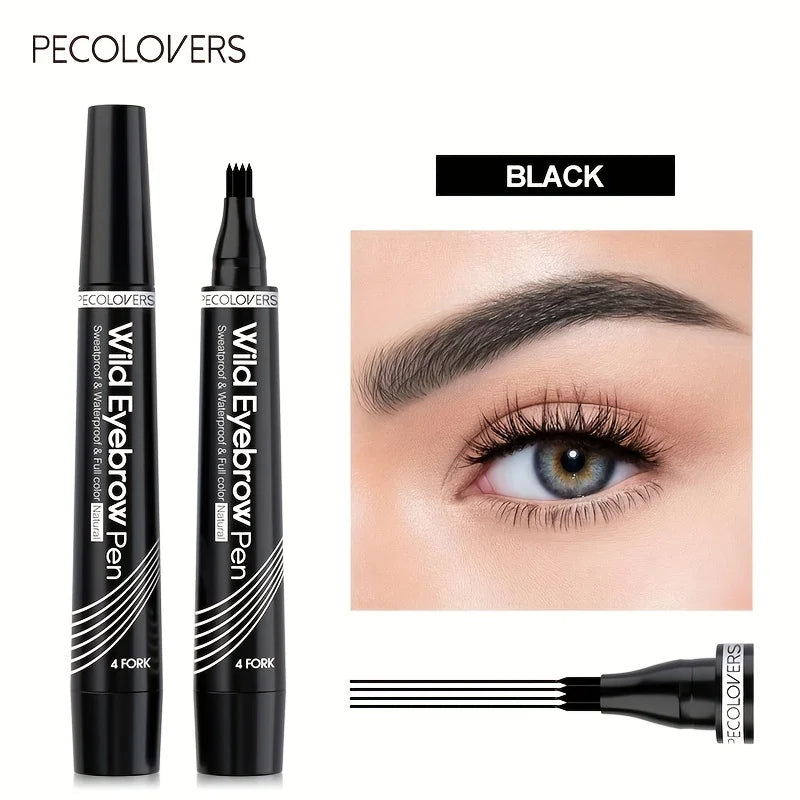 : 6-Color Waterproof Eyebrow Tattoo Pen – Split Tip Liquid Brow Pencil