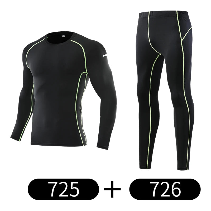 Men's Compression Workout Set – Long Sleeve & Tights