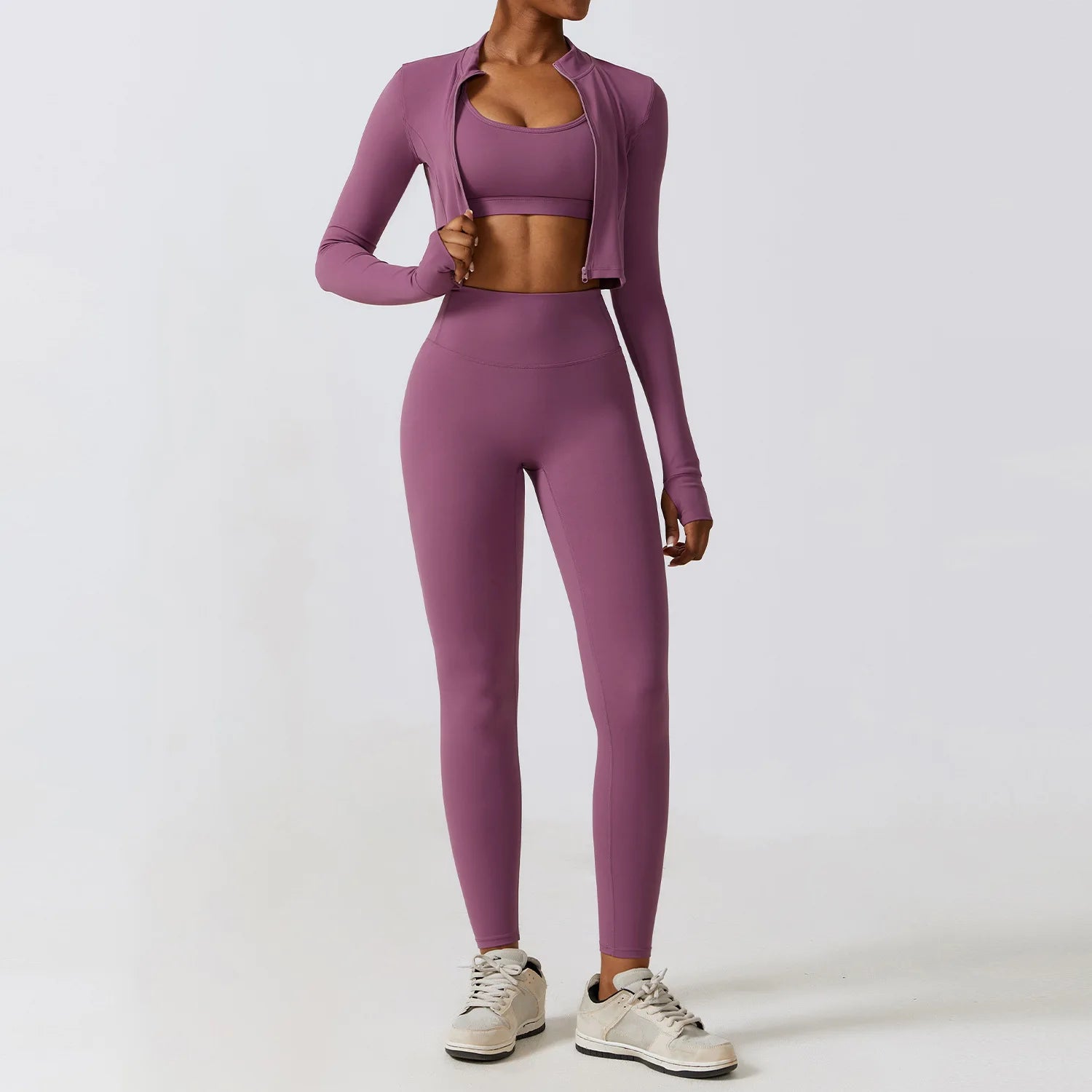 Women's Seamless Yoga Set – Leggings & Crop Top Workout Outfit